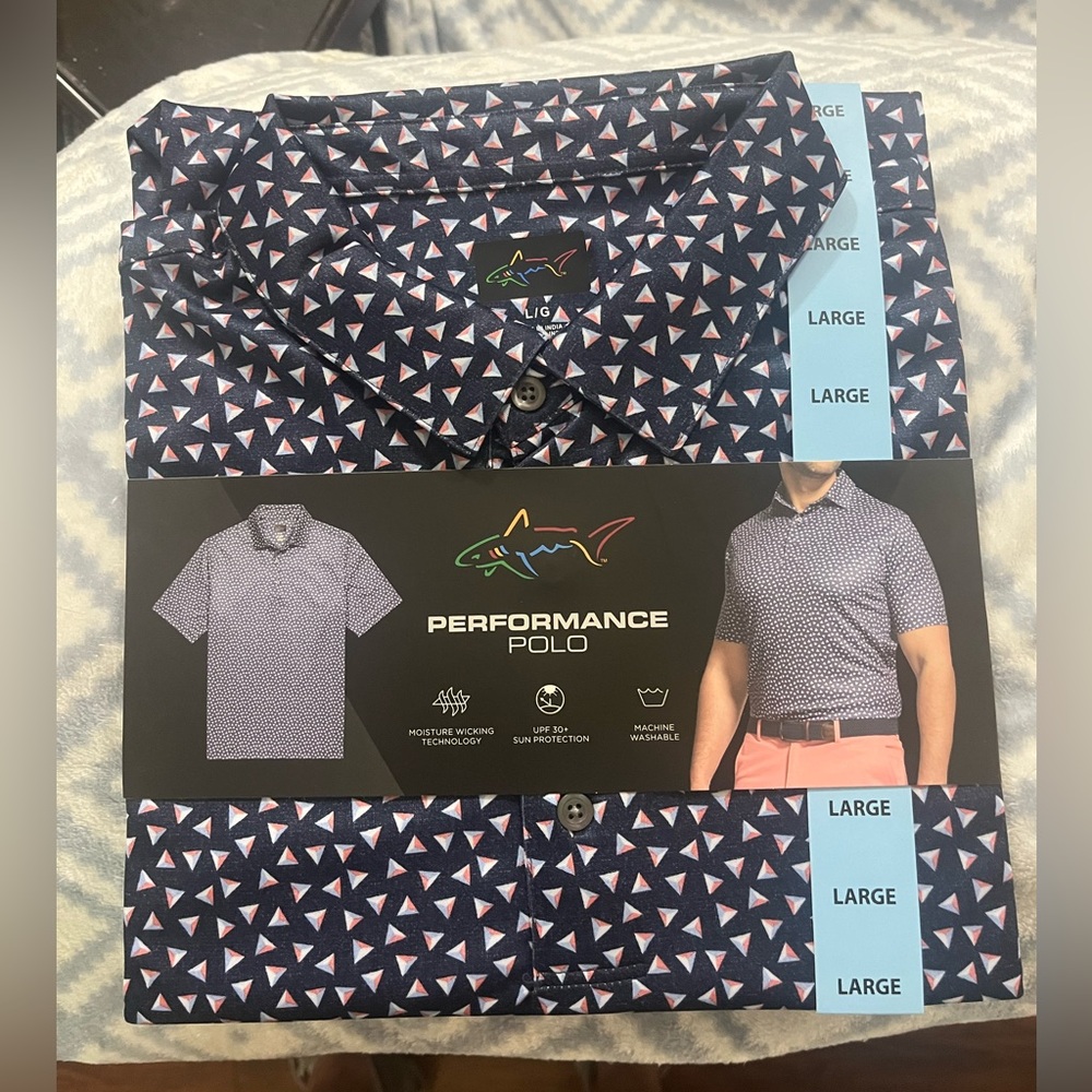 Performance Polo by Greg Norman - Navy and Pink